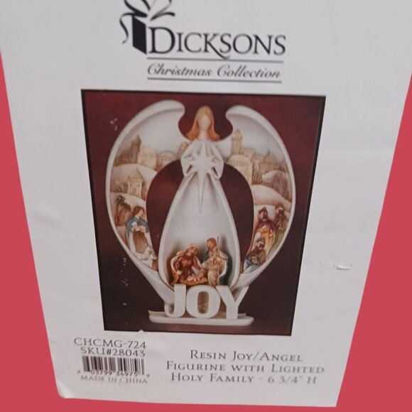 Dicksons Resin Joy/Angel Figurine With Led Lighted Holy Family 6 3/4" H Christma - Picture 3 of 10